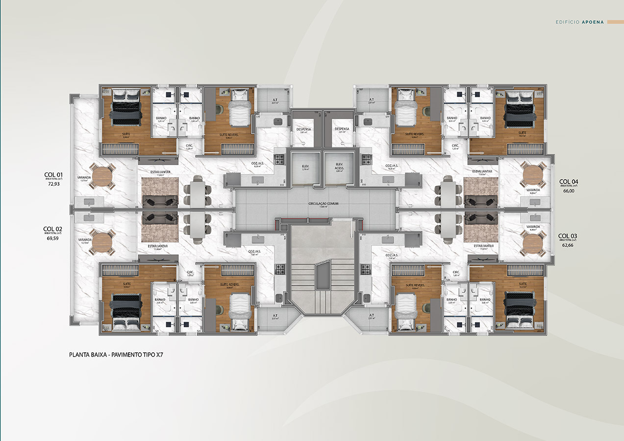 Planta Coluna 01 Edifício Apoena